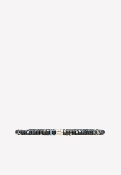 Ferragamo Small Hawk Eye Boho Bracelet In Navy