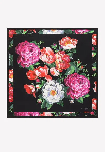 Dolce & Gabbana Floral-print 120x200cm Silk Scarf In Multicolor