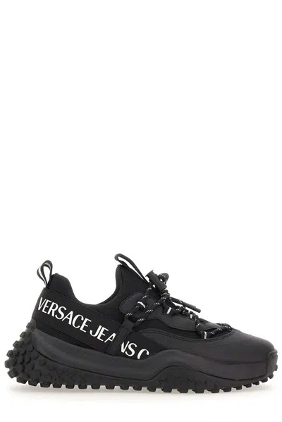 Versace Jeans Couture Logo-embossed Sneakers In Black