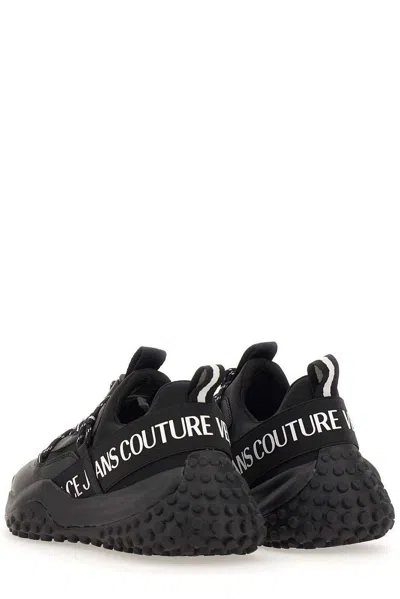 Versace Jeans Couture Logo-embossed Sneakers In Black
