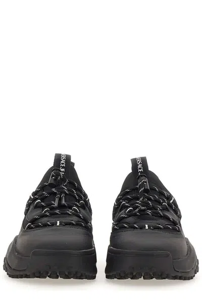 Versace Jeans Couture Logo-embossed Sneakers In Black