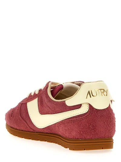 Autry Windspin Suede And Leather Sneakers In Rubyrutabaga In Burgundy