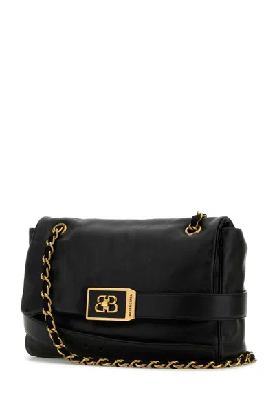 Balenciaga Modu Medium Flap Bag With Chain In Black