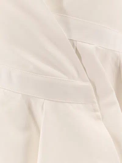 Alaïa Asymmetric Midi Lenght Cotton Popeline Dress In White