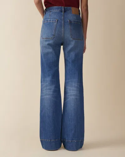 Jeanerica St Monica Brisk Flared Jeans In Mid Vintage In Blue