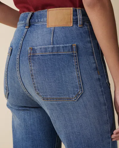 Jeanerica St Monica Brisk Flared Jeans In Mid Vintage In Blue