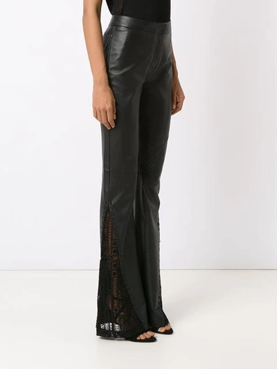 Shop Martha Medeiros Leather Flared Trousers In Black