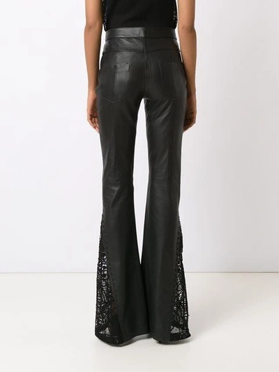 Shop Martha Medeiros Leather Flared Trousers In Black