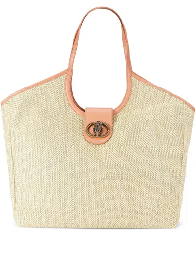 Kurt Geiger London Large Chelsea Woven Tote Bag In Open Beige