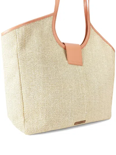 Kurt Geiger London Large Chelsea Woven Tote Bag In Open Beige