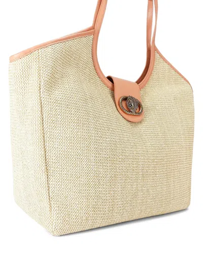 Kurt Geiger London Large Chelsea Woven Tote Bag In Open Beige