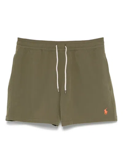 Polo Ralph Lauren Traveler Icon Logo Slim Fit Mid Swim Shorts In Green