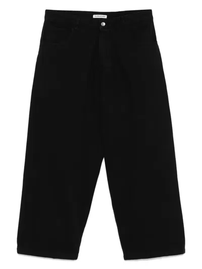 Ymc You Must Create Ymc Wide Leg Denim Jeans With Logo Button In Black