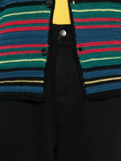 Ymc You Must Create Ymc Wide Leg Denim Jeans With Logo Button In Black