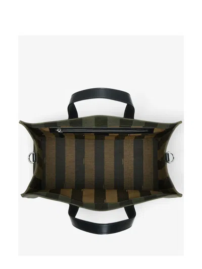 Fendi Structured Tote Bag With Detachable Strap And Top Handles In Multicolor
