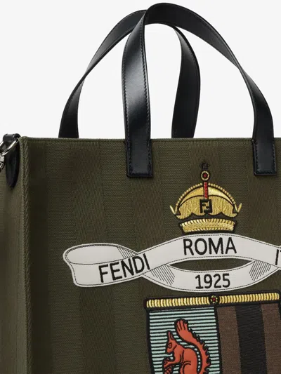 Fendi Structured Tote Bag With Detachable Strap And Top Handles In Multicolor