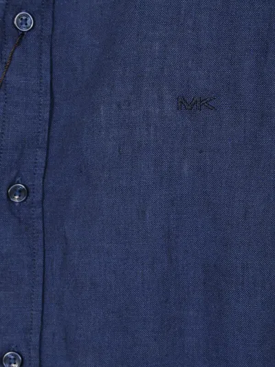 Michael Kors Linen Shirt Long Sleeves In Blue