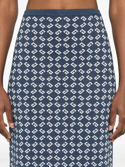 Givenchy Jupe En Jacquard Monogramme 72 In Denim Blue