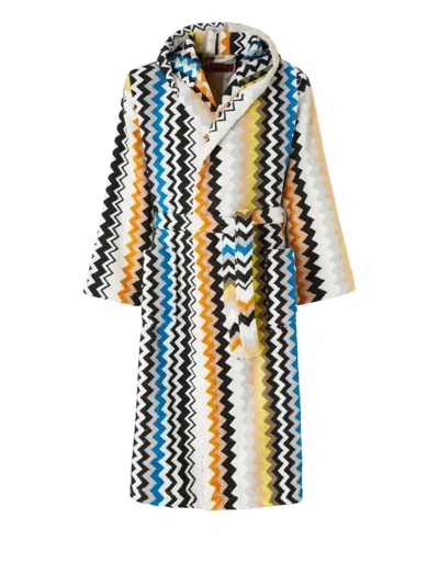 Missoni Best Hooded Cotton Terry Bathrobe In Black