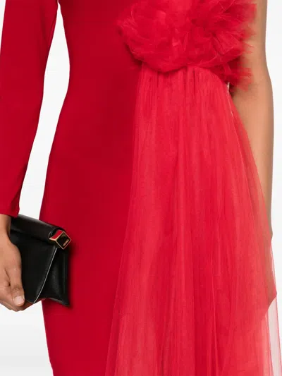 Alchemy X Lia Aram Tulle-appliqué Jumpsuit In Red