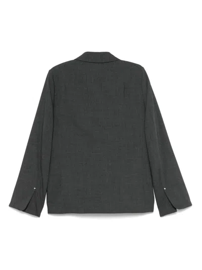 Random Identities Micro-pattern Blazer In Grey