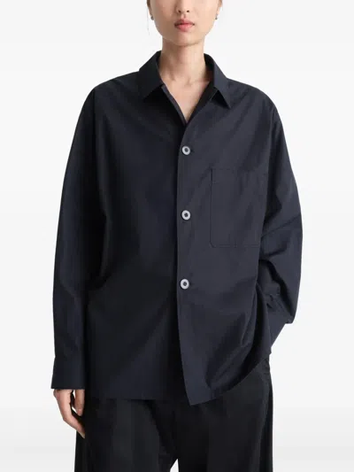 Lemaire 'collared Front Pockets Workwear Jacket' In Black