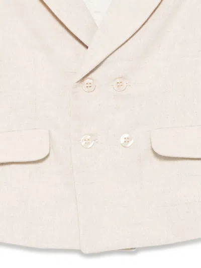 Patachou Double-breasted Blazer In Neutrals