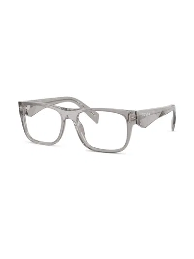 Prada 57mm Rectangular Optical Glasses In Gray