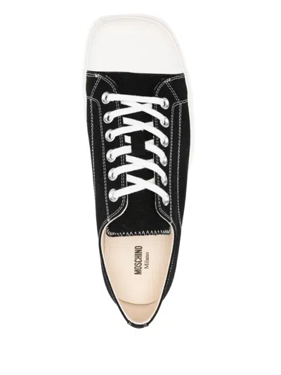 Moschino Square-toe Sneakers In Black