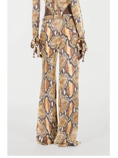 Roberto Cavalli Hose Mit Python-print In Brown