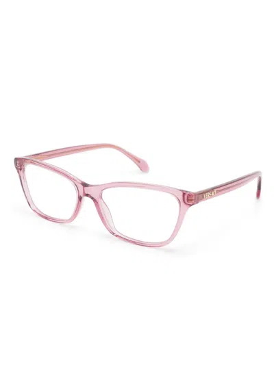 Versace Square-frame Glasses In Pink