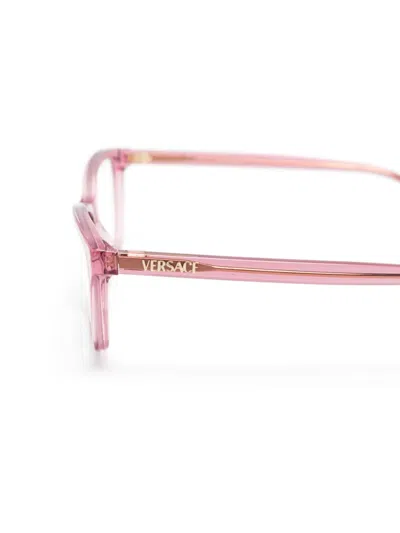 Versace Square-frame Glasses In Pink