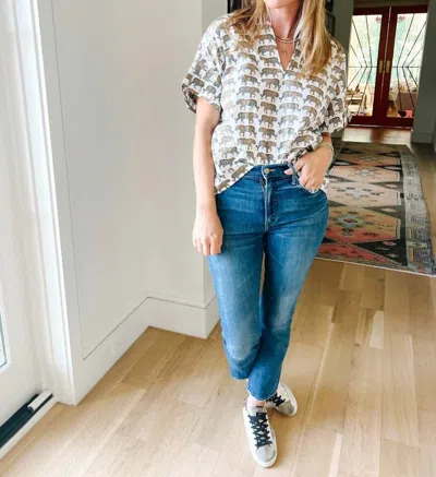 Brooke Wright Kimono Tunic In Tiny Tiger In Multi