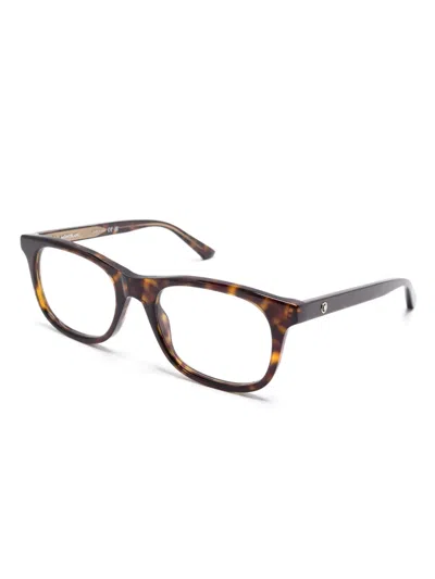 Montblanc Rectangle-frame Glasses In ブラウン