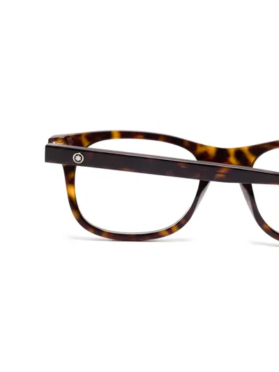 Montblanc Rectangle-frame Glasses In ブラウン