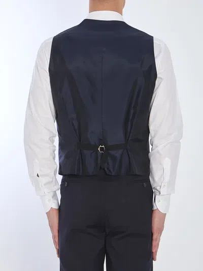 Tagliatore Button-up Wool Waistcoat In Blue