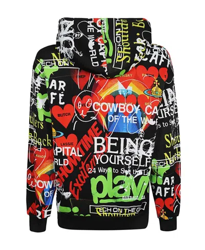 Vivienne Westwood Long-sleeved Hooded Sweater In Black