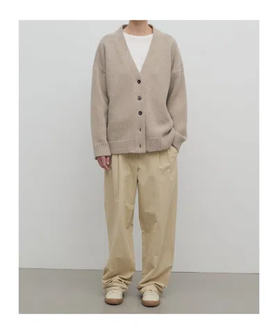 The Row Lilas Light Khaki Cotton And Linen Trousers In Green