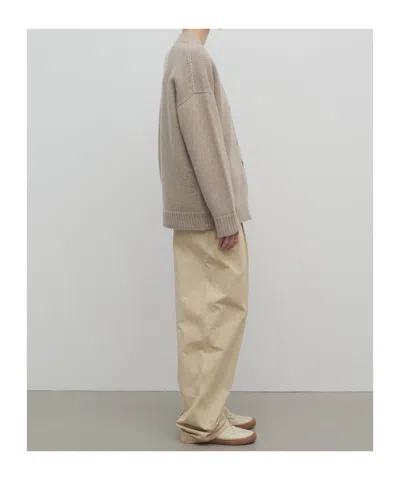 The Row Lilas Light Khaki Cotton And Linen Trousers In Green