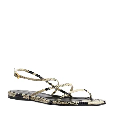 Khaite Loop Flat Sandal In Nude