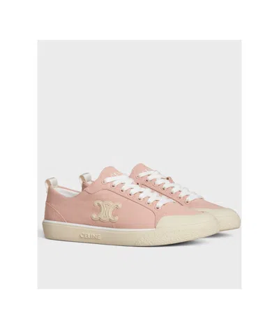 Celine Alan Sneakers With Triomphe In Canvas In Nude