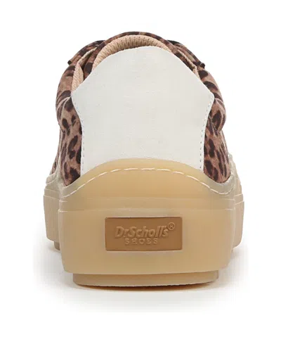 Dr. Scholl's Women's Time Off Win Lace Up Platform Sneakers In Brown,black Microfiber