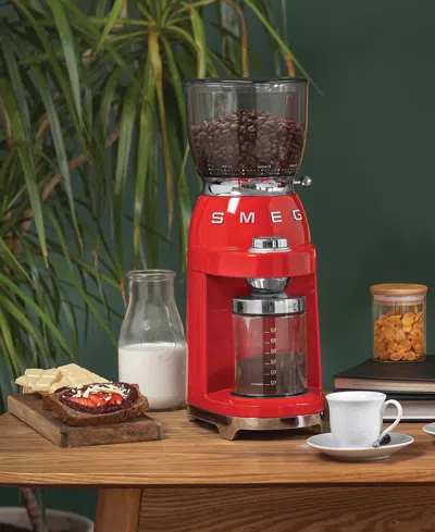 Smeg 50s Retro Style Coffee Grinder In Red