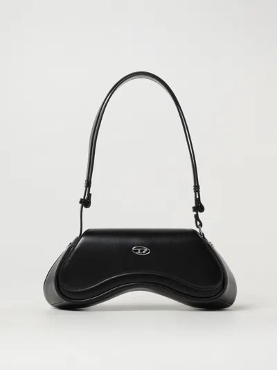 Diesel Play-crossbody Bag In Semi Gloss Leather In Black