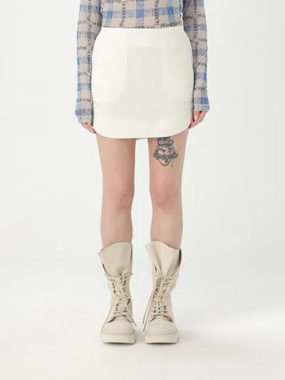 Jw Anderson J. W. Anderson Curved Hem Mini Skirt In Weiss