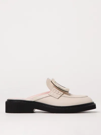 Roger Vivier Viv Rangers Leather Loafers In Weiss