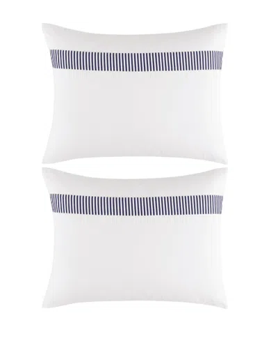 Tommy Hilfiger Madison Oxford Cotton Comforter Bedding Set In Navy,white