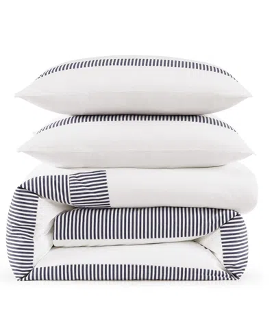 Tommy Hilfiger Madison Oxford Cotton Comforter Bedding Set In Navy,white