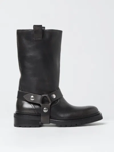 Golden Goose Kurt Boots In Black Leather With Buckle In Schwarz