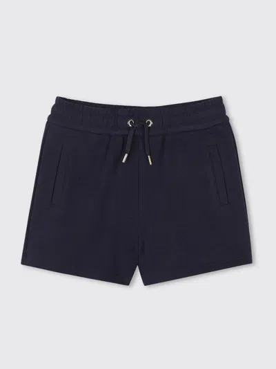 Chloé Navy Blue Shorts With Logo In Marine